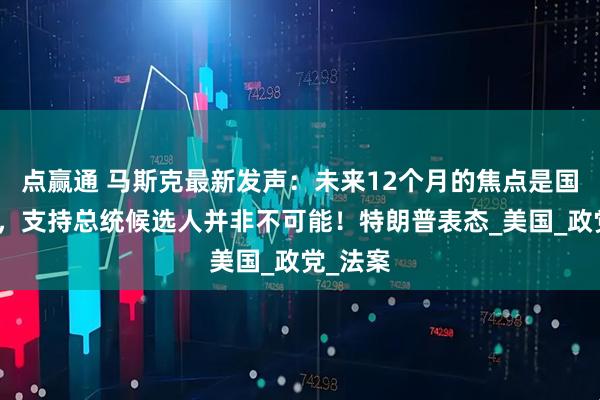 点赢通 马斯克最新发声：未来12个月的焦点是国会两院，支持总统候选人并非不可能！特朗普表态_美国_政党_法案
